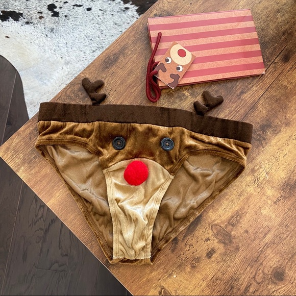Christmas Reindeer Men’s Underwear Gag Gift Set - Picture 1 of 7